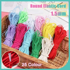 25 Colour Round Elastic Cord Stretch Tension Band for Sewing Craft DIY 1.5mm Dia - Picture 1 of 37