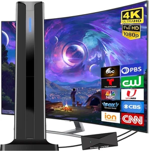 Antenne Digital TV Inteligente Interior 2025 HD 4K 1080P 360 Grados Base 3M Negra - Bild 1 von 12