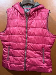 Blue Flame Woman’s Puffer Vest Hooded 2x Pink Made In Germany EUC - Picture 1 of 12