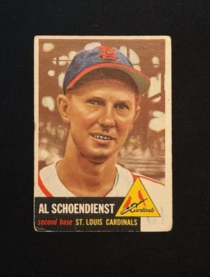 Tarjeta de béisbol 1953 Topps Red Al Schoendienst #78 Cardinals en muy buen estado *buen brillo* Foto 1 de 2