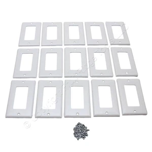 Eaton 5151W White 1-Gang Decorator Unbreakable Standard Wallplate Cover 15pcs - Picture 1 of 5
