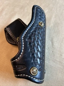 Ernie Hill Left Hand Speed Leather Holster Black Fas-Trac Angle-Lok System B92 - Picture 1 of 12