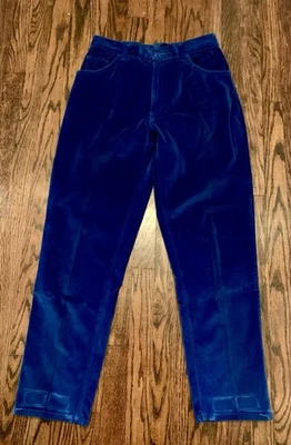 Pantalones de tiro alto vintage Y2K2 Chadwick’s azul cobalto terciopelo Valor para mujer talla 10 Foto 1 de 4