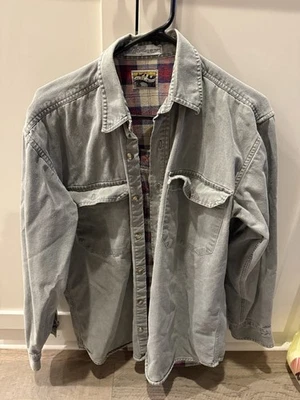 Available) Vintage Pacific Crest Wear Gray Canvas Flannel-Lined Shirt Jacket - Image 1 of 4
