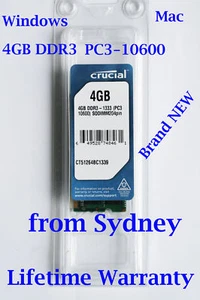 New CRUCIAL 4GB DDR3 PC3-10600 SODIMM Laptop Memory Ram for iMac 2010 Mini 2009 - Picture 1 of 1