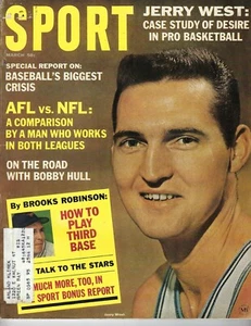 1965 Sport Magazine basketball Jerry West, Los Angeles Lakers Curt Flood GOOD - Picture 1 of 7