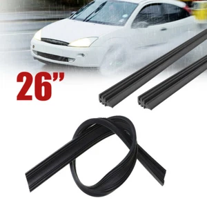 2Pcs 26" 6mm Car Silicone Windshield Frameless Wiper Blade Refill Accessories - Picture 1 of 12