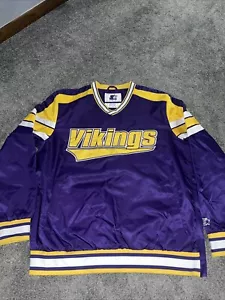 New Starter Mens Purple Yellow Minnesota Vikings NFL Lightweight Jacket Large - Picture 1 of 6