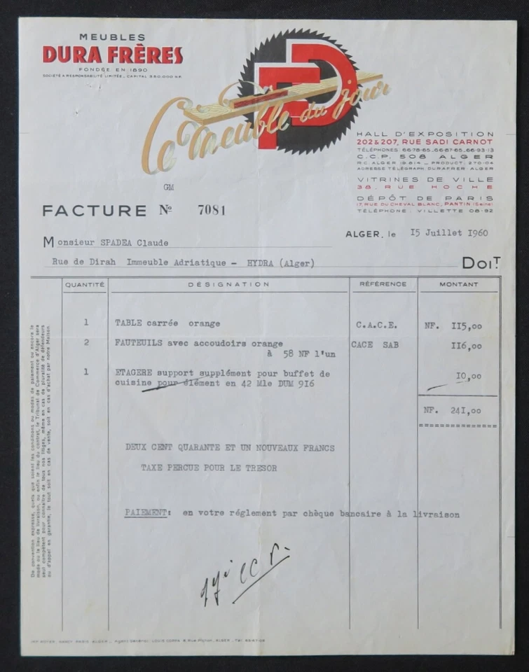 ARGEL 1960 MUEBLES DURA EL MUEBLE DEL DÍA ilustrado 86 - Imagen 1 de 1