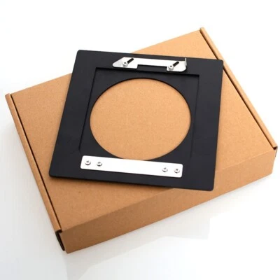 Large format Sinar 140x140 to Linhof 96x99 lens aluminum plate oxidized blac - Image 1 of 4