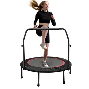 Mini Trampolín Plegable 40" Interior Ejercicio Entrenamiento Reboteador con Mango Rojo - Imagen 1 de 12