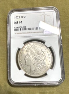 1921 D $1 Morgan Silver Dollar MS63 NGC Uncirculated Denver - Picture 1 of 2