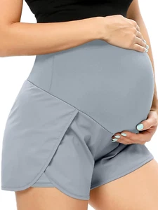 Women‘S Maternity Shorts over Belly Workout Running Casual Summer Pregnancy Shor - Picture 1 of 12
