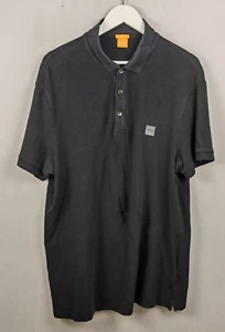 HUGO BOSS Polo Shirt Mens XXL Black Casual Short Sleeve Stretch EGG EEG Slim - Picture 1 of 10