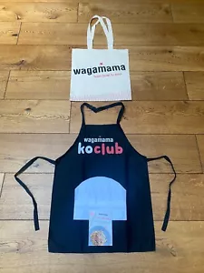 WAGAMAMA KO CLUB Children's Cooking Apron Black 7 -10 Years Canvas Bag Hat Set - Bild 1 von 10