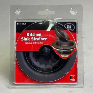 KEENEY Stainless Steel Kitchen Sink Strainer 3-1/2" Dia Black K5414BLK - Picture 1 of 14