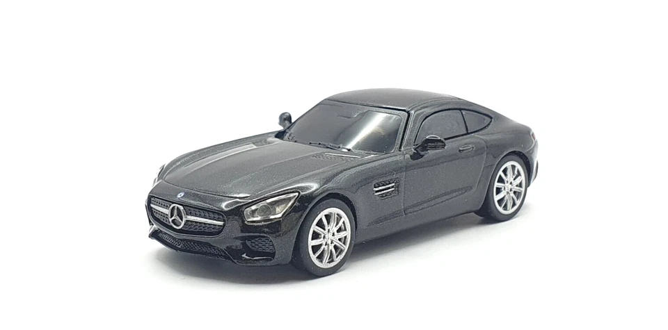 1/64 UCC Mercedes-Benz AMG GT NEGRO modelo de coche fundido a presión Foto 1 de 3