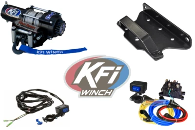 2500 LB KFI Steel Cable Winch & Mount Kit Can-Am Outlander 800R 2010 2011 - Imagem 1 de 4