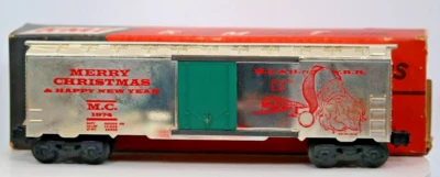 KMT, Kris Model Trains, MERRY CHRISTMAS BOXCAR Metallic Gold, #1978 W/ O.G. Box - Image 1 of 4