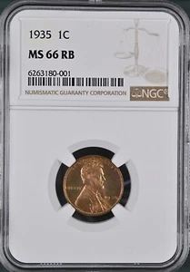 1935 1C RB Lincoln Wheat One Cent NGC MS66RB Rainbow Toning 6263180-001 - Picture 1 of 2