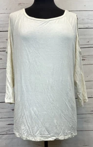 Karen Kane A Line Cream Cold Shoulder Blouse Top Shirt 3/4 Sleeve Size 3X - Picture 1 of 7