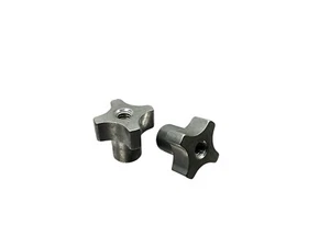 Set mit 2 gelappten Knöpfen: Buchse 4 Punkte, Loch 0,2" Aluminium - Bild 1 von 4