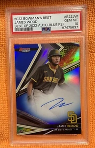 James Wood 2022 Bowman's Best #B22JW Best Of 2022 Auto-Blue REF /150 PSA 10 Gem - Bild 1 von 9