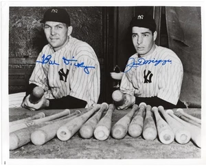 VERY RARE! Joe DiMaggio & Bill Dickey Signed 8x10 Baseball Photo JSA Auction LOA - Picture 1 of 3