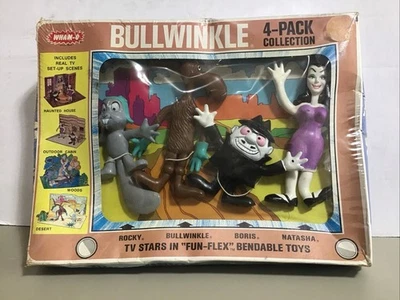 Vintage 1972 Wham-O Bullwinkle, Rocky, Boris and Natasha 4 Pack Gift Set NEW - Image 1 of 4