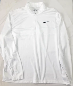 Nike Dri-Fit Para hombres Manga Larga Blanco Pullover Camisa Cuarto Cremallera Talla XL - Imagen 1 de 9