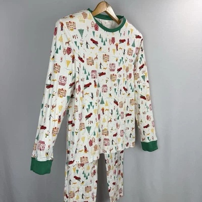 Juego de pijama LC Lauren Conrad para hombre mediano Navidad Jammies Ivory Village 2 piezas Foto 1 de 4