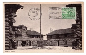 #728 Chicago Century Progress 1933 FDC on Serviced Ft Dearborn Postcard - Picture 1 of 2