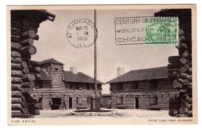#728 Chicago Century Progress 1933 FDC on Serviced Ft Dearborn Postcard - Image 1 of 2