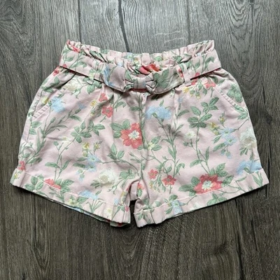 Pantalones Cortos Janie & Jack Estampado Floral Talla 6 Cintura Elástica Lazo Rosa Foto 1 de 4