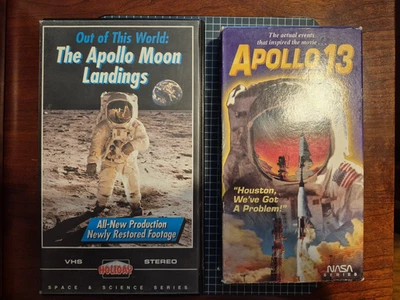 LOT of 2 OOP NASA VHS VIDEOS ~ The Apollo Moon Landings & Apollo 13 - HTF Space! - Image 1 of 3