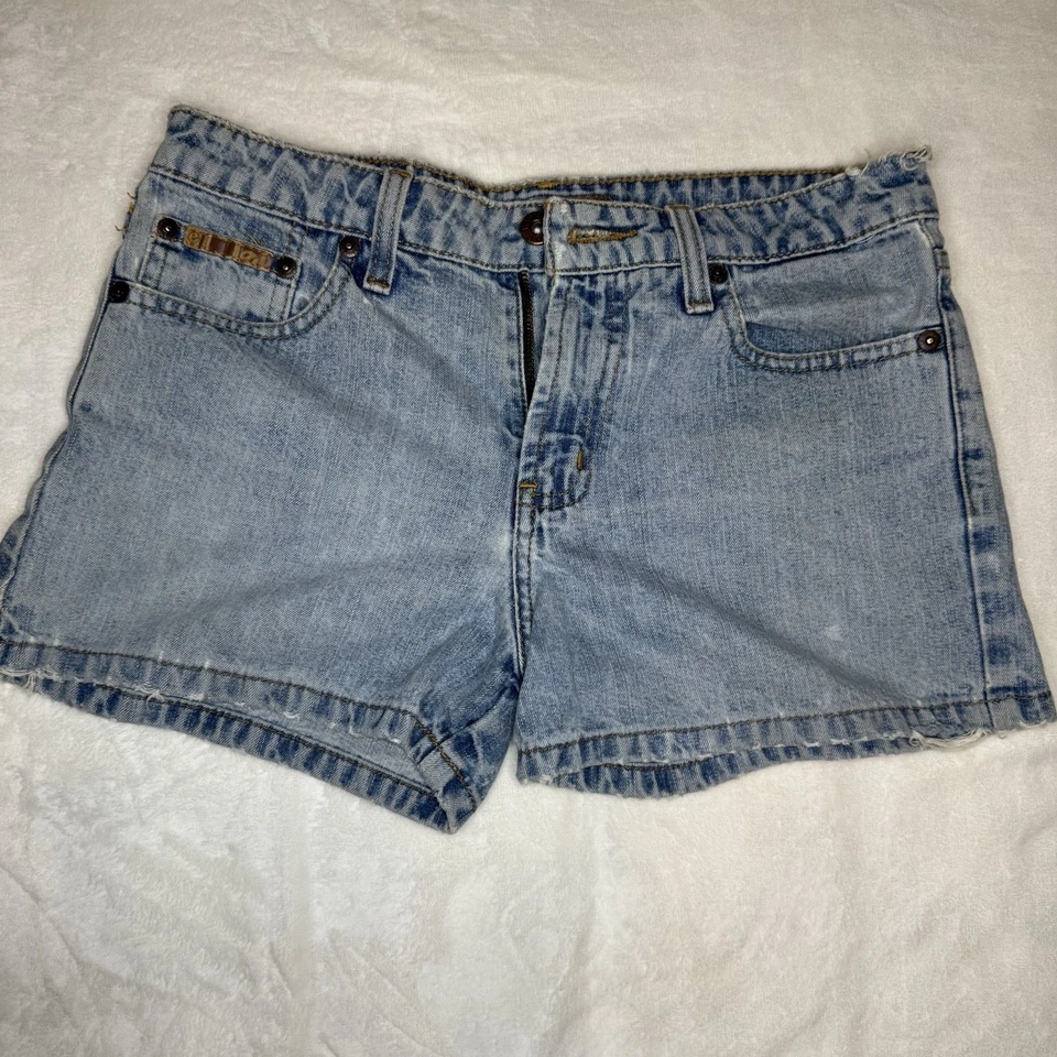 Women’s Denim Jean Shorts Cut Off Raw Hem Size 5 Vintage Y2K - Image 1 of 4