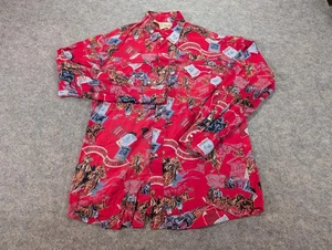 Rocking K Ranchwear Hemd Herren Large rot Western Cowboy Print Pearl Snap Rayon - Bild 1 von 10