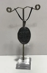 Vintage Sterling Silber Floral Blumen Oval Foto Medaillon Anhänger - Bild 1 von 13