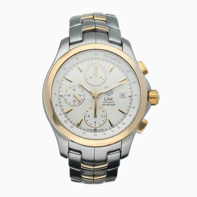 Tag Heuer Link CJF2150 Chrono 41mm 18k YG/Steel Cream Dial Automatic Men's Watch - Image 1 of 4