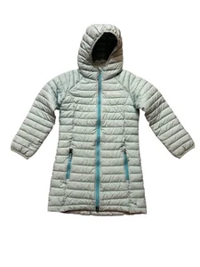 Columbia Girls Kids Hooded Long Puffer Jacket Omni-Heat Teal Green Sz Small 7/8 - Picture 1 of 15