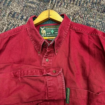 Camisa Abercrombie & Fitch The Ranger Hombres 2XL De Colección Años 90 Roja Peso Pesado Manga Larga Foto 1 de 4