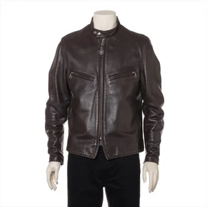 Schott Leather Leather jacket 38 Men's Brown 7009 There is a tag stain The lini - Picture 1 of 18