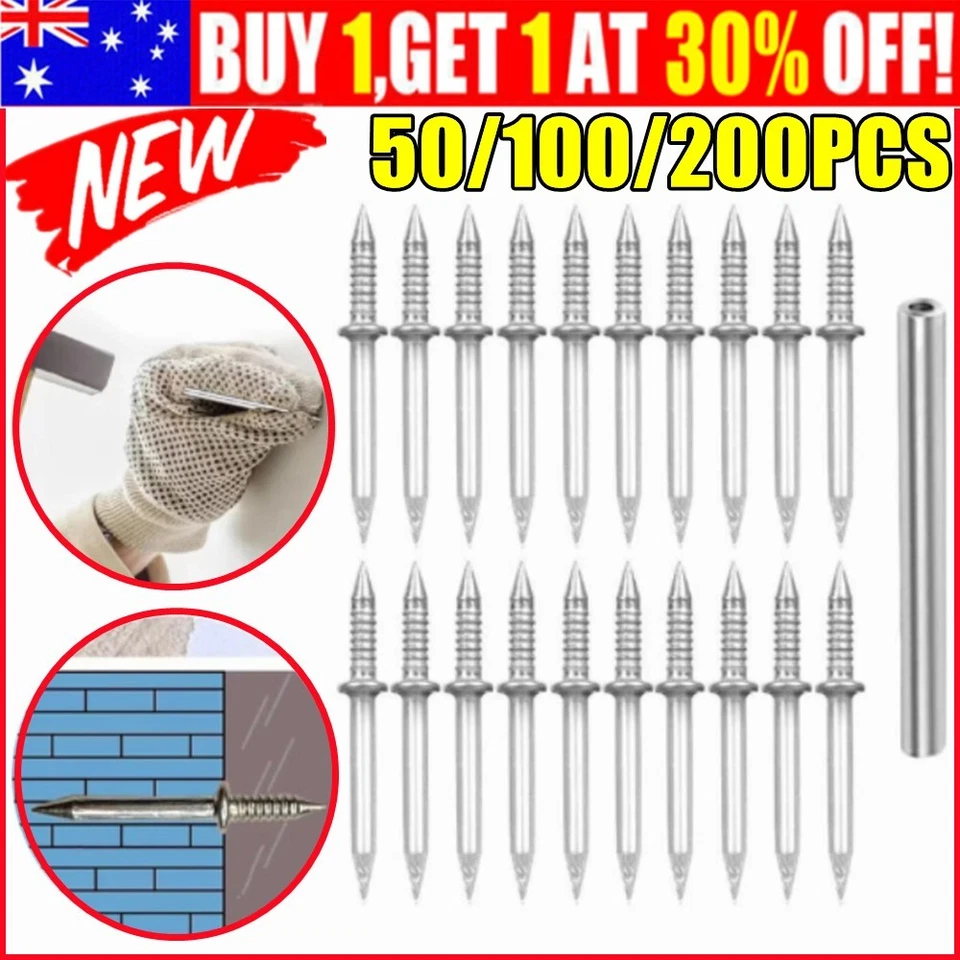 50/200Pcs Double-Head Skirting Thread Seamless Nail Double-Headed Nails No Trace - image 1 of 4