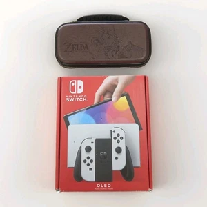 Nintendo Switch OLED Model HEG-001 Handheld Console - 64GB - White W/ Zelda Case - Picture 1 of 10