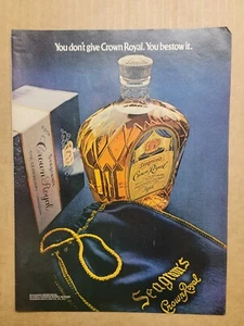 VINTAGE 1973 Print Ad Advertisement Crown Royal Whiskey You Don't Give It Bestow - Picture 1 of 1