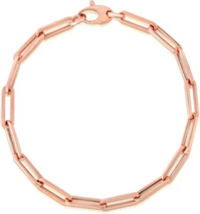 Floreo Bracciale Catena Maglia Oro Rosa 14k Cava Clip 7,5 - Pollici - Foto 1 di 4