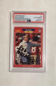 BILL WALSH RC 1989 PRO SET HOF ROOKIE CARD #30 SIGNED AUTOGRAPH PSA AUTO 9 - Picture 1 of 2