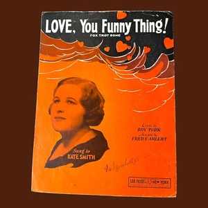 Love You Funny Thing Sheet Music Kate Smith Fox Trot Turk Ahlert Ukulele 1932 - Picture 1 of 3