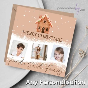 Cartoline di Natale personalizzate foto casa pan di zenzero nostra famiglia - singole o in confezione - Foto 1 di 1