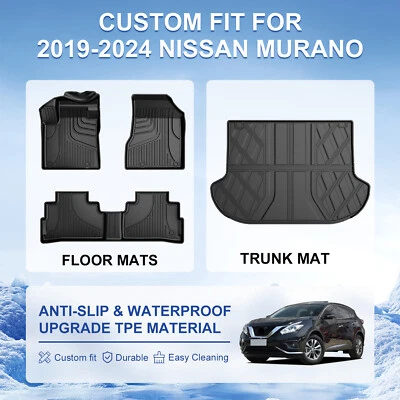 Car Floor Mats TPE Trunk Mat Cargo Liner All Weather For 2019-2024 Nissan Murano Foto 1 de 4